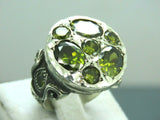 Turkish Handmade Jewelry 925 Sterling Silver Peridot Stone Men's Rings