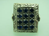 Turkish Handmade Jewelry 925 Sterling Silver Sapphire Stone Mens Rings