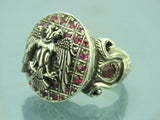 Turkish Handmade Jewelry 925 Sterling Silver Ruby Stone Mens Rings