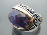 Turkish Handmade Jewelry 925 Sterling Silver Amethyst Stone Mens Rings