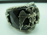 Turkish Handmade Jewelry 925 Sterling Silver Onyx Stone Mens Rings