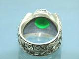 Turkish Handmade Jewelry 925 Sterling Silver Emerald Stone Mens Rings