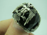 Turkish Handmade Jewelry 925 Sterling Silver Onyx Stone Mens Rings