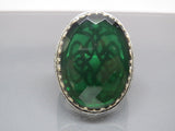 Turkish Handmade Jewelry 925 Sterling Silver Emerald Stone Mens Rings