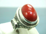Turkish Handmade Jewelry 925 Sterling Silver Agate Stone Engraved Mens Rings