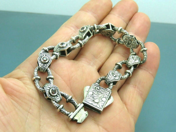 Turkish Handmade Jewelry 925 Sterling Silver Quartz Stone Mens Bracelets