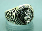 Turkish Handmade Jewelry 925 Sterling Silver Wolf Design Mens Rings