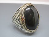 Turkish Handmade Jewelry 925 Sterling Silver Onyx Stone Mens Rings