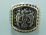 Turkish Handmade Jewelry 925 Sterling Silver Eagle Desing Mens Rings