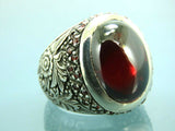 Turkish Handmade Jewelry 925 Sterling Silver Ruby Stone Mens Rings