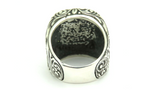 Turkish Handmade Jewelry 925 Sterling Silver Peridot Stone Engraved Mens Rings