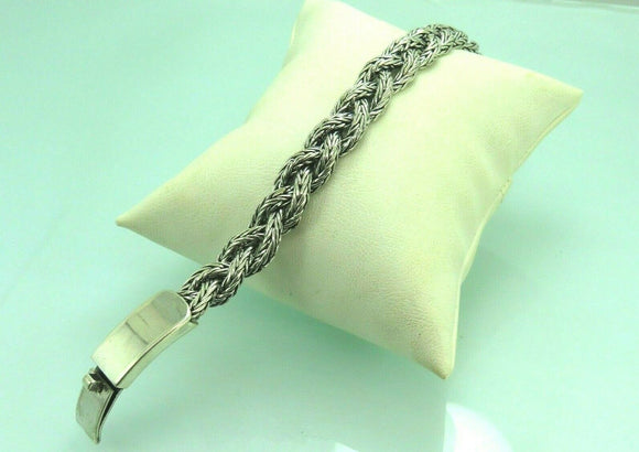 Turkish Handmade Jewelry 925 Sterling Silver Braid Design Mens Bracelets