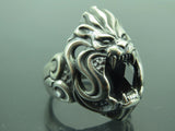 Turkish Handmade Jewelry 925 Sterling Silver Onyx Stone Lion Design Mens Rings
