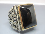 Turkish Handmade Jewelry 925 Sterling Silver Onyx Stone Mens Rings