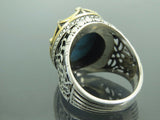 Turkish Handmade Jewelry 925 Sterling Silver Turquoise Stone Mens Rings