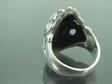 Turkish Handmade Jewelry 925 Sterling Silver Onyx Stone Lion Design Mens Rings