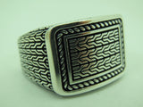 Turkish Handmade Jewelry 925 Sterling Silver Matting Design Men's Ring