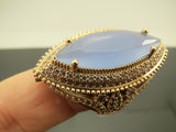 Turkish Handmade Jewelry 925 Sterling Silver Chalcedony Stone Womens Ring