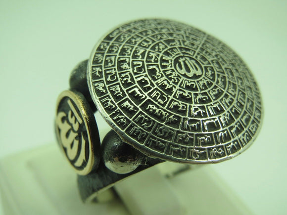 Turkish Handmade Jewelry 925 Sterling Silver Islamic Design Mens Rings