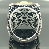 Turkish Handmade Jewelry 925 Sterling Silver Turquoise Stone Mens Rings