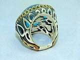 Turkish Handmade Jewelry 925 Sterling Silver Aquamarine Stone Men's Rings